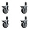 Service Caster 5'' Thermoplastic Rubber Swivel 1-5/8'' Expanding Stem Caster Set with Brake, 4PK SCC-EX20S514-TPRB-PLB-158-4 - alternate 1
